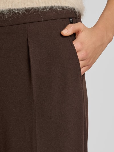 Stehmann Stoffen broek met elastische band, model 'Francis' Donkerbruin - 3