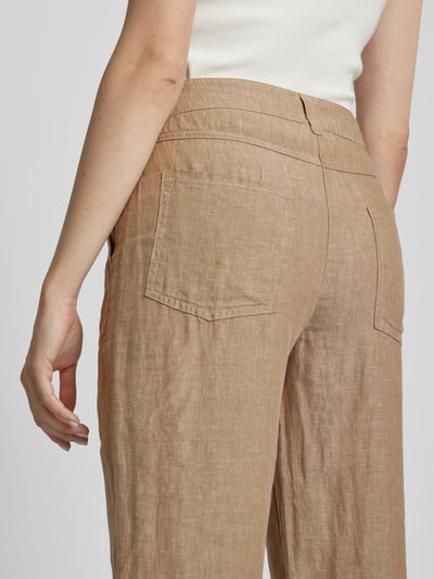 MAC Regular Fit Leinenhose mit Gürtelschlaufen Modell 'NORA' Beige Melange 3