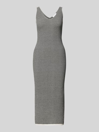 comma Casual Identity Midi-jurk met streepmotief Zwart - 2