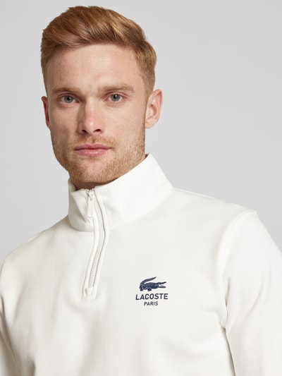 Lacoste Sweatshirt mit Stehkragen Modell 'HERITAGE' Offwhite 3