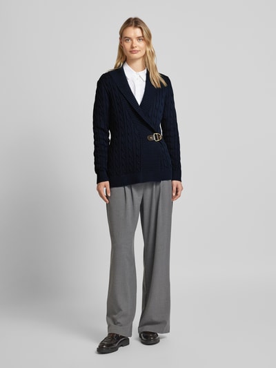 Lauren Ralph Lauren Gebreid jack met reverskraag, model 'DONATO' Marineblauw - 1