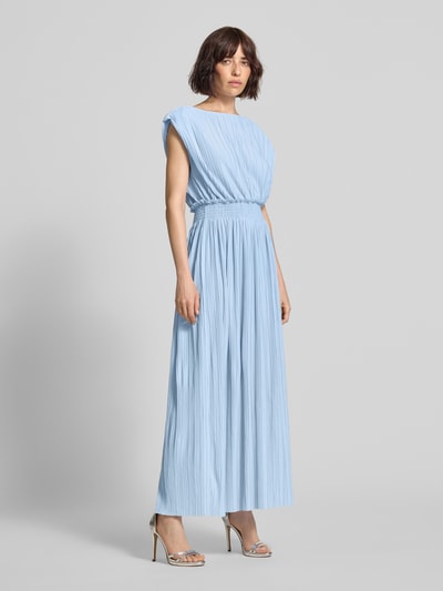 ICHI Maxikleid mit Plisseefalten und rückseitiger Schnürung Hellblau 1