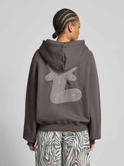 Low Lights Studios Sweatjacke mit Label-Print Modell 'Starlight' Anthrazit 5