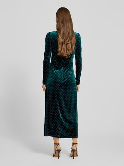 YAS Sukienka koktajlowa z aksamitu z dodatkiem moheru model ‘HELLA’ Ciemnozielony 5