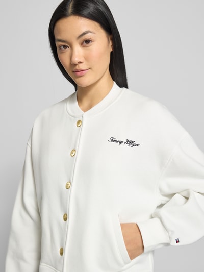 Tommy Hilfiger Relaxed Fit Sweatjacke aus Baumwoll-Mix Ecru 3