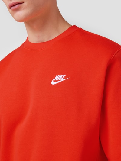 Nike Sweatshirt mit Label-Stitching Hellrot 3