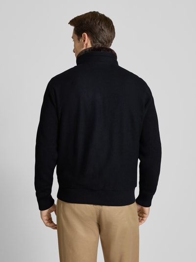 bugatti Cardigan met bontkraag en ritssluiting Marineblauw - 5