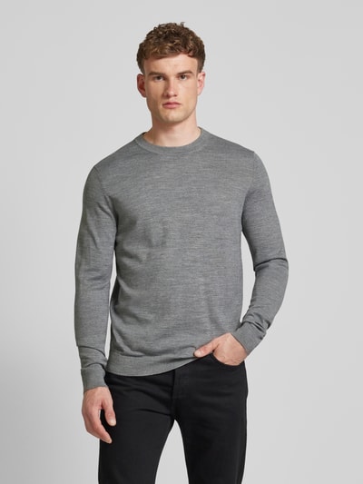 SELECTED HOMME Strickpullover mit Rundhalsausschnitt Modell 'TOWN' Silber 4