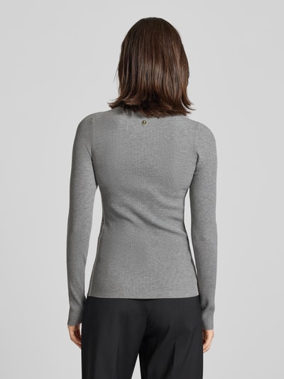 JOOP! Strickpullover aus Viskose-Mix mit Stehkragen Modell 'Koni' Hellgrau Melange 5