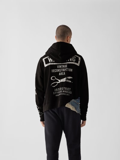 Greg Lauren Hoodie mit Backprint Schwarz 5