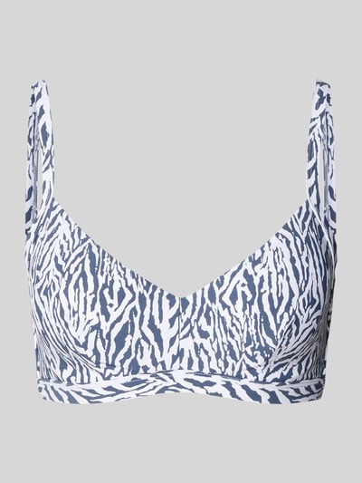Productfoto, Bikini-top met high support fit model 'Nerissa' van Barts, materiaal-mix met stretch, verstelbare spaghettibandjes, haaksluiting, labeldetail, blauw-wit zebrapatroon