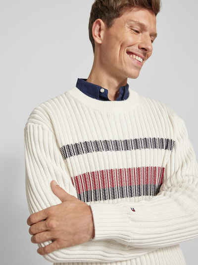 Tommy Hilfiger Gebreide pullover met ribboorden Offwhite - 3