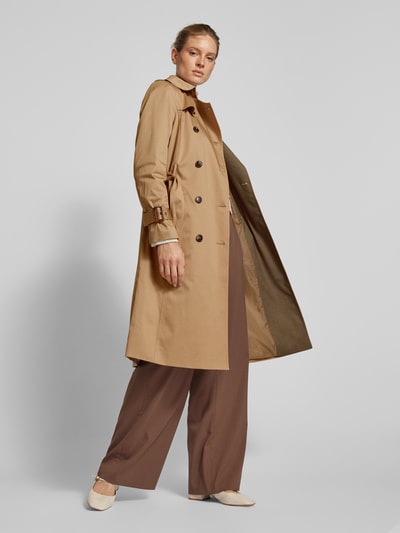 Jake*s Collection Trenchcoat met platte kraag Zand - 1