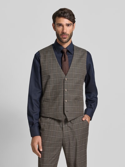 Christian Berg Men Regular fit gilet met steekzakken Middenbruin - 4