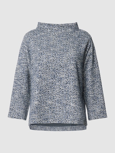 OPUS Sweatshirt met gedrapeerde opstaande kraag, model 'Guponna' Marineblauw - 2