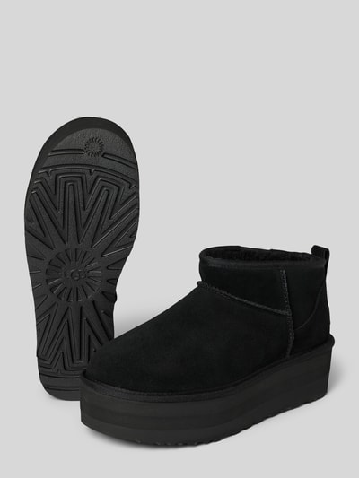 UGG Boots van leer met plateauzool, model 'CLASSIC ULTRA MINI' Zwart - 4