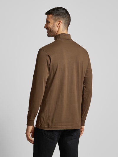 RAGMAN Longsleeve mit Rollkragen Mittelbraun 5