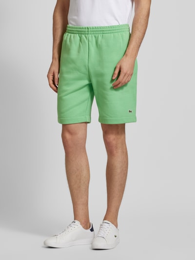 Lacoste Regular fit sweatshorts met logobadge Lichtgroen - 4