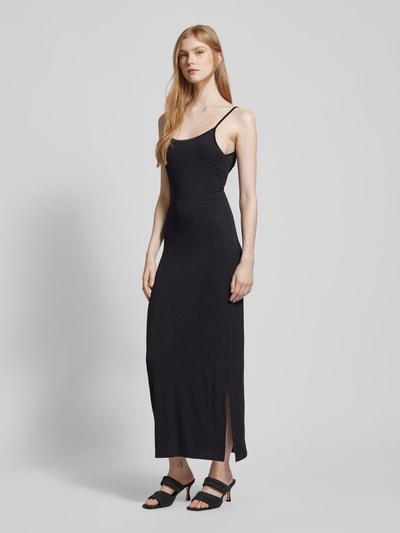 Only Długa sukienka z mieszanki wiskozy model ‘Amelia’ Czarny 1