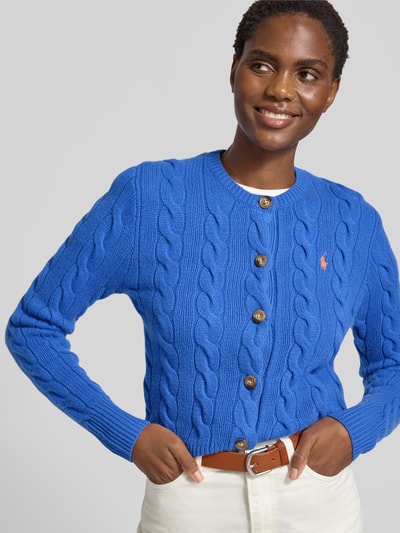 Polo Ralph Lauren Kurtka z dzianiny z mieszanki wełny i kaszmiru ze ściegiem warkoczowym Jasnoniebieski 3