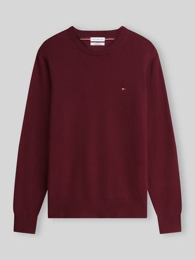 Tommy Hilfiger Regular Fit Pullover aus Baumwoll-Kaschmir-Mix Bordeaux 2