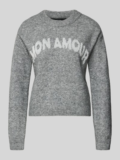 Vero Moda Sweter z dzianiny o kroju regular fit z dodatkiem wiskozy model ‘AMOREMIO’ Średnioszary melanż 2