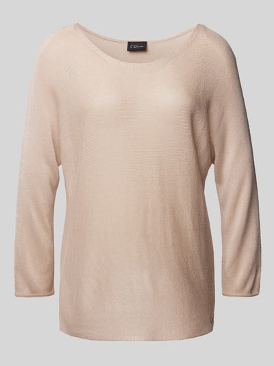 s.Oliver BLACK LABEL Relaxed Fit Feinstrickpullover aus Viskose-Mix mit Fledermausärmeln Sand 2