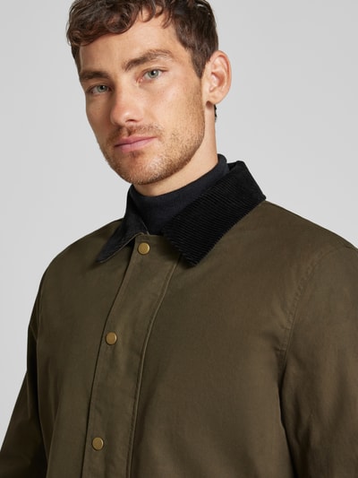 SELECTED HOMME Jack met platte kraag, model 'WALTER' Olijfgroen - 3