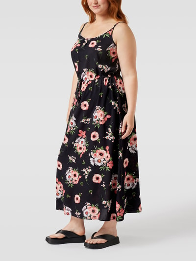 ONLY CARMAKOMA PLUS SIZE midi-jurk met bloemenmotief Zwart - 4