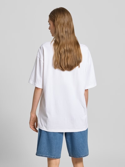 Review Oversized T-Shirt mit Motiv-Print Weiss 5