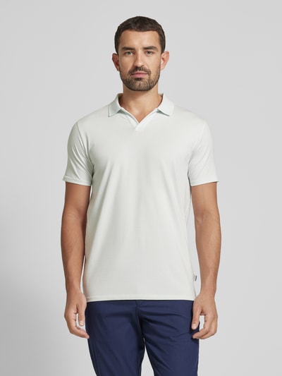 Lindbergh Slim fit poloshirt met platte kraag Lichtblauw - 4