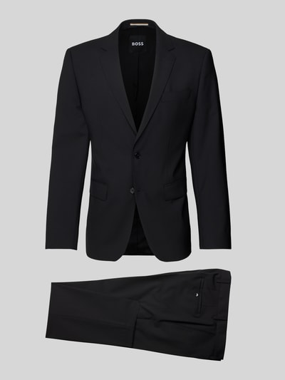 BOSS Slim Fit Anzug aus Schurwolle Modell 'Huge' Black 2