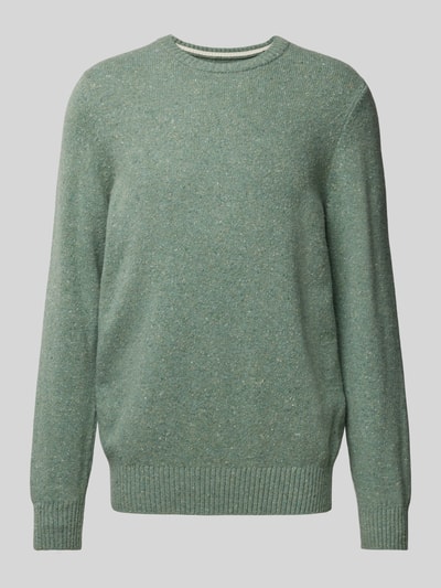 Marc O'Polo Regular fit gebreide pullover van Italiaans gespikkeld tweedgaren Mintgroen - 2