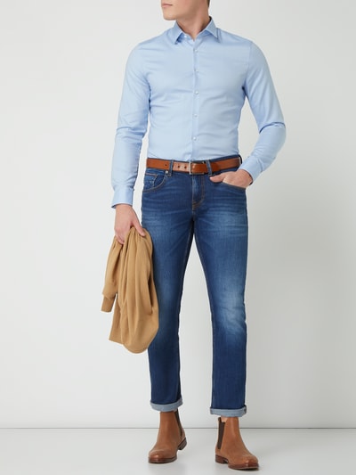 OLYMP No. Six Super Slim Fit Business-Hemd aus Twill  Bleu 1
