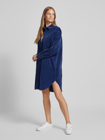 Jake*s Casual Knielanges Kleid mit Umlegekragen Rauchblau 1