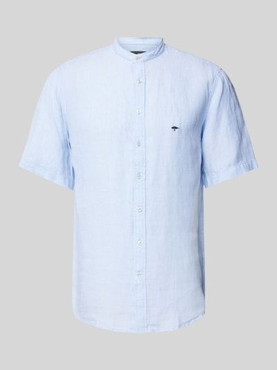 Fynch-Hatton Regular Fit Freizeithemd aus Leinen mit Maokragen Modell 'Summer' Hellblau Melange 2