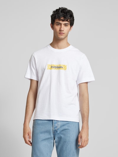 Jack & Jones T-Shirt mit Label-Print Modell 'SPLIT' Weiss 4