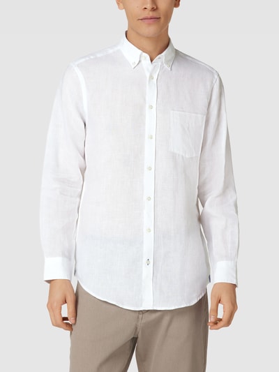 Christian Berg Men Freizeithemd mit Button-Down-Kragen Weiss 4