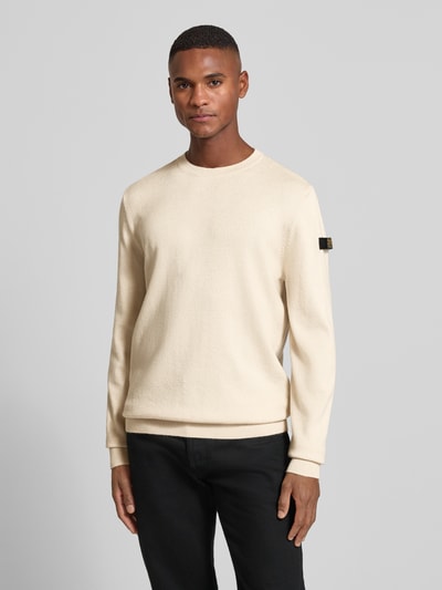 PME Legend Strickpullover mit gerippten Abschlüssen Offwhite 4