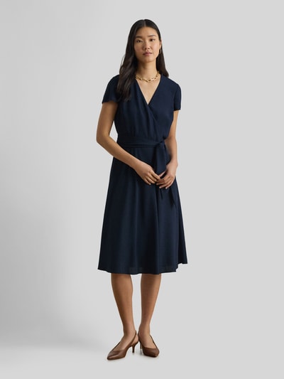 Lauren Ralph Lauren Knielanges Kleid in Wickeloptik Marine 1