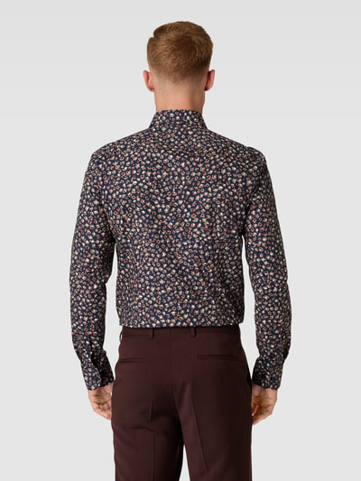 BOSS Slim fit zakelijk overhemd met all-over motief, model 'Hank' Bordeaux - 5