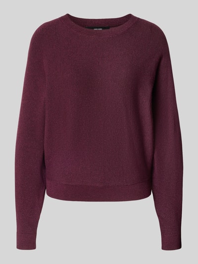 VERO MODA Relaxed fit gebreide pullover met viscosemix, model 'HAPPYGLITTER' Bordeaux - 2