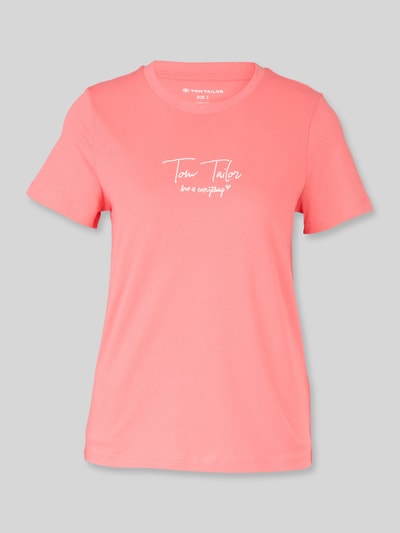 Tom Tailor Regular Fit T-Shirt mit Logo Print Pink 2