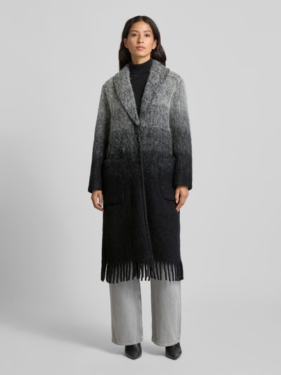 Marc Cain Wollmantel mit Fransen Dunkelgrau 4