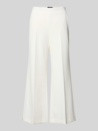 Produktfoto, Slim Fit Culotte mit Bügelfalten von Windsor aus weißem Material-Mix mit Viskose-Anteil, elastischer Bund, glatte Textur.