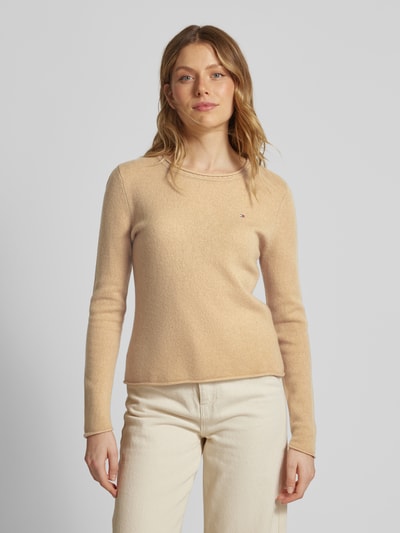 Tommy Hilfiger Gebreide pullover met logostitching Camel - 4