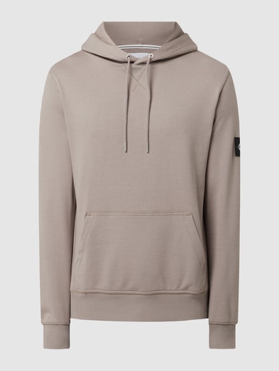 Calvin Klein Jeans Hoodie met labelpatch, model 'MONOGRAM' Beige - 2