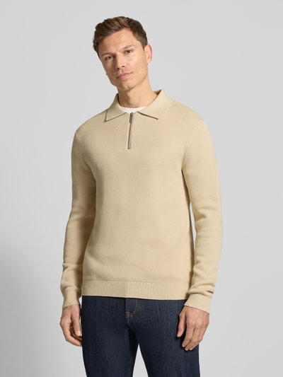 SELECTED HOMME Regular fit gebreide pullover van biologisch katoen, model 'DANE' Offwhite - 4