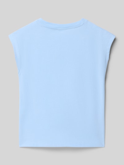s.Oliver RED LABEL V-Shape T-Shirt aus reiner Baumwolle Bleu 3