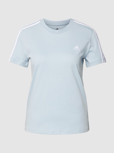 ADIDAS SPORTSWEAR T-shirt z charakterystycznymi dla marki paskami w kontrastowym kolorze Jasnoniebieski 2